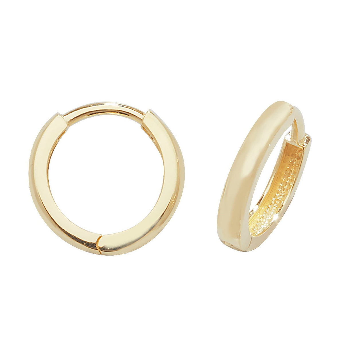9ct Yellow Gold 10mm Hoop Earrings British Made 375 Hallmarked Brand New Boxed
