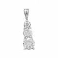 White Gold Pendant 3 Stone Hallmarked British Made All Chain Lengths