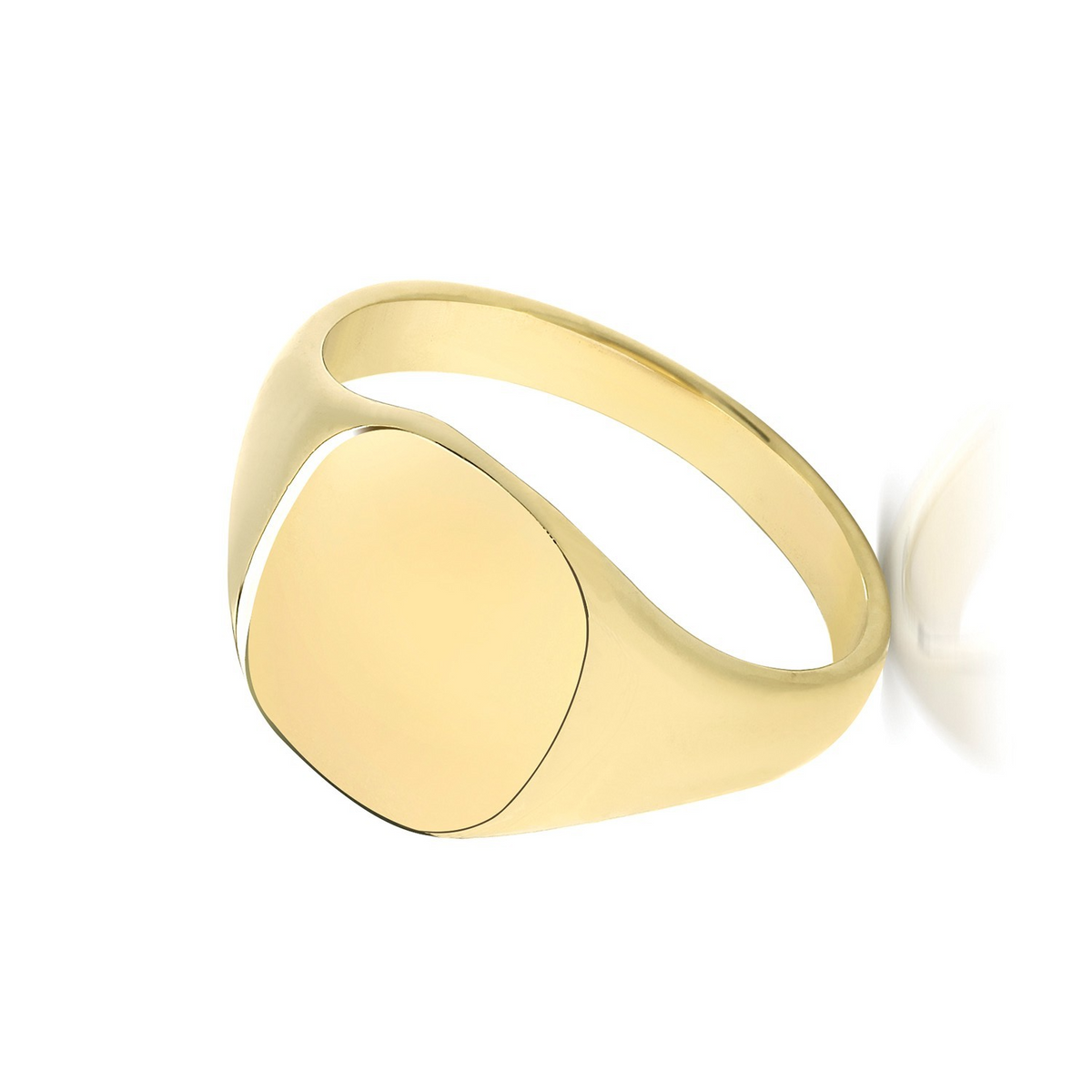 Cushion Mens 9ct Yellow Gold Signet Ring 375 Hallmarked British Made Size L - X