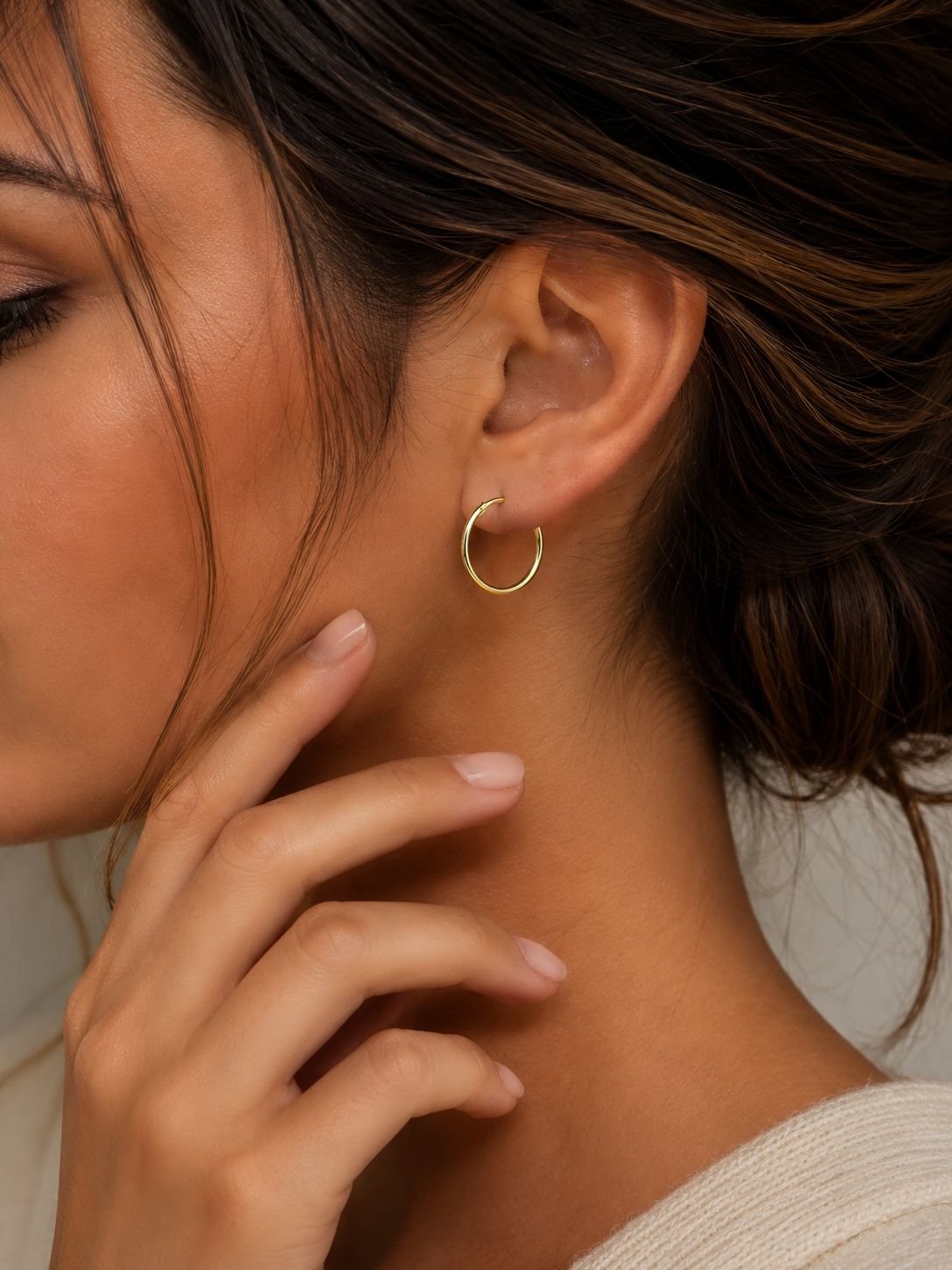 9ct Yellow Gold Sleeper Hoop Earrings 375 Hallmarked 8mm - 12mm Diameter