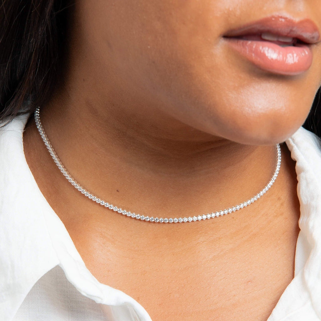 Gemstone Cup Chain Necklace Sterling Silver 925 Hallmark British Made