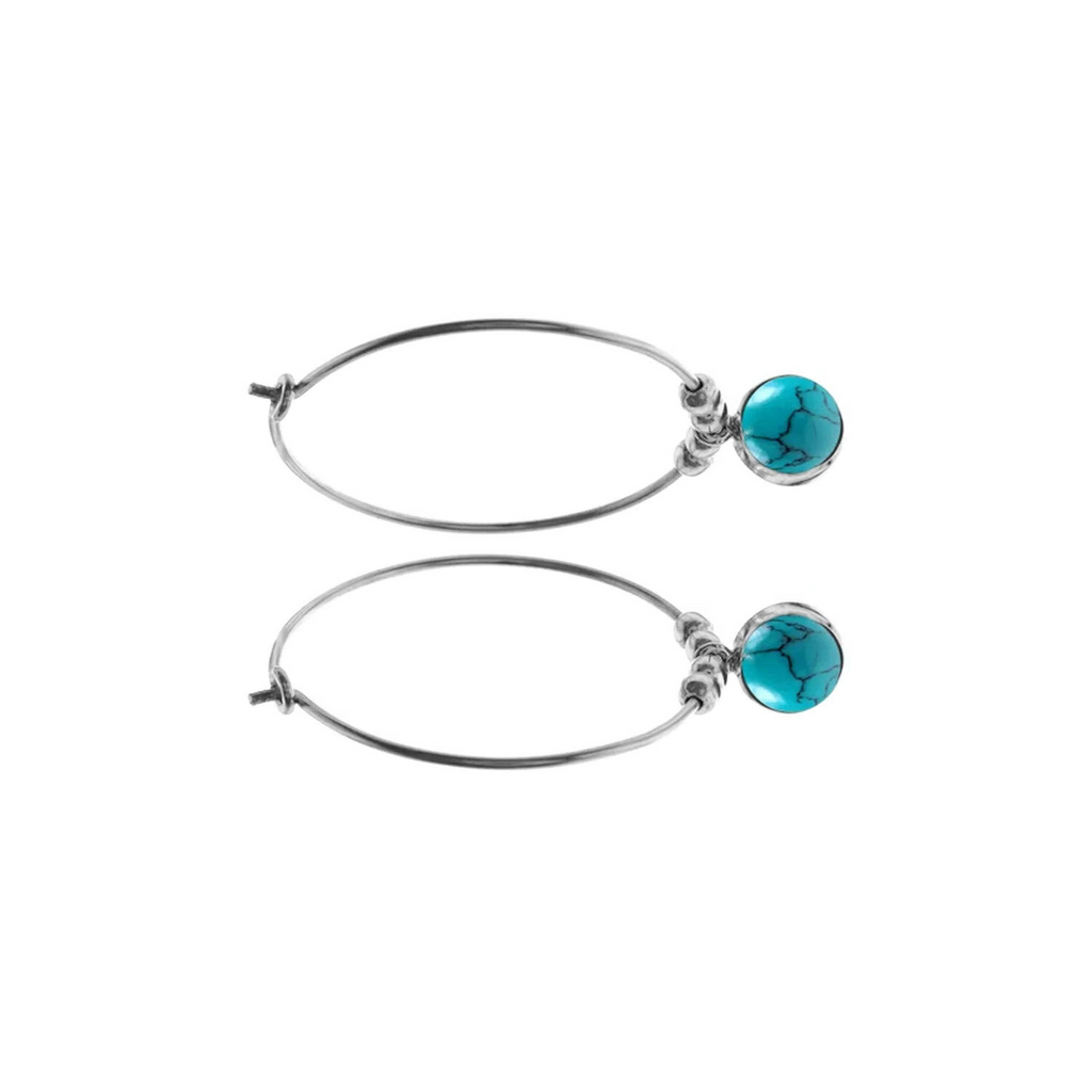 Ivy Turquoise Hoop Earrings Sterling Silver 925 Hallmarked Brand New Boxed