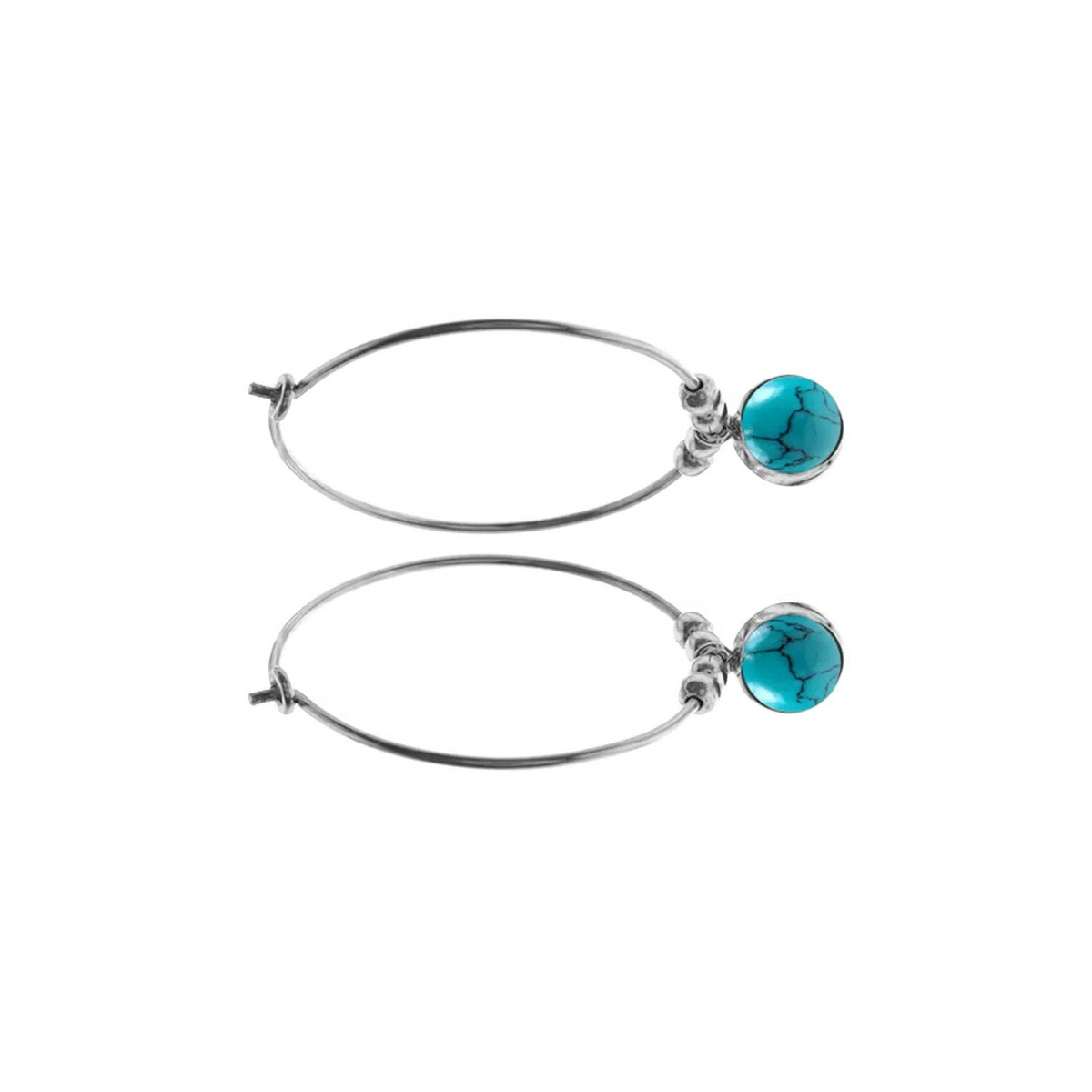 Ivy Turquoise Hoop Earrings Sterling Silver 925 Hallmarked Brand New Boxed