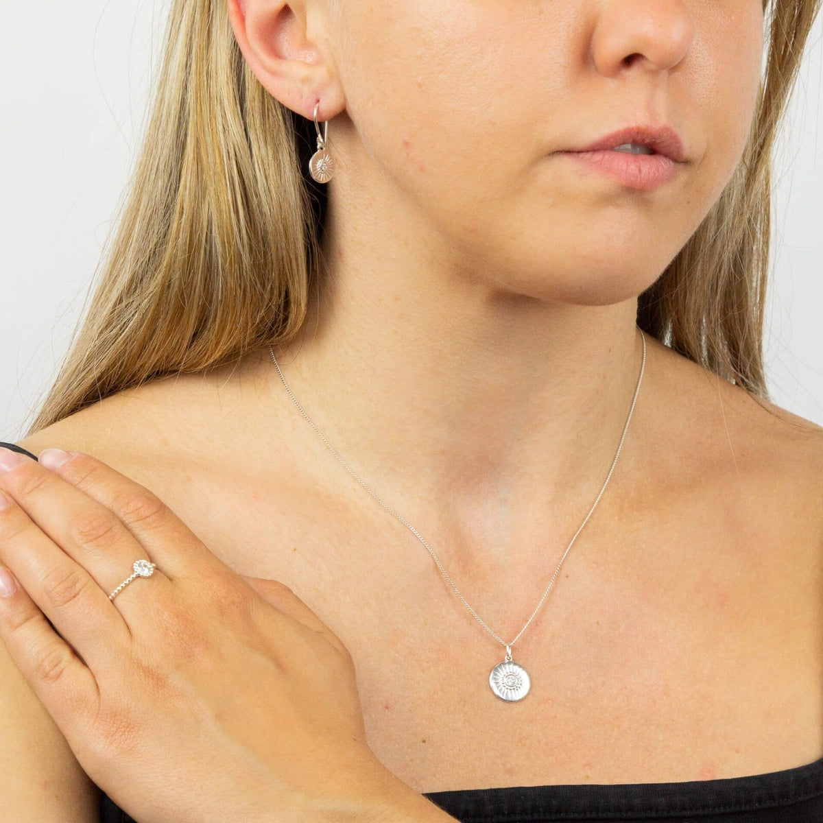 Diamond Cut Disc Pendant Silver Hallmarked British Made All Chain Lengths