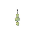 Mixed Shape Prehnite Pendant Sterling Silver 925 Hallmarked  All Chain Lengths