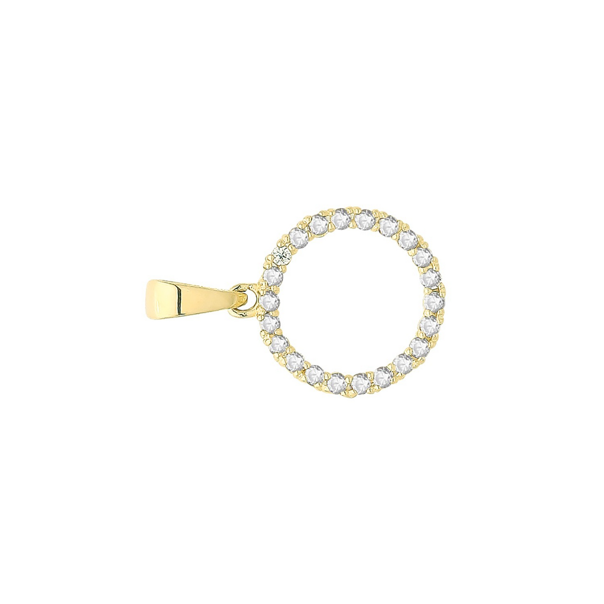 Round Halo 9ct Yellow Gold Pendant 375 Hallmarked All Chain Lengths