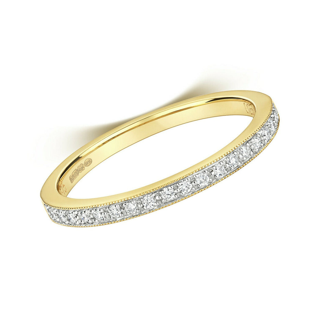 Diamond Eternity Ring 9ct Yellow Gold 375 Hallmark Sizes J - Q British Made