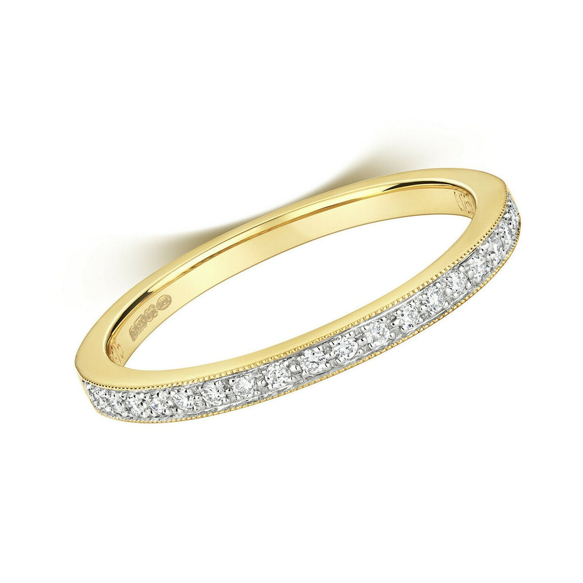 Diamond Eternity Ring 9ct Yellow Gold 375 Hallmark Sizes J - Q British Made