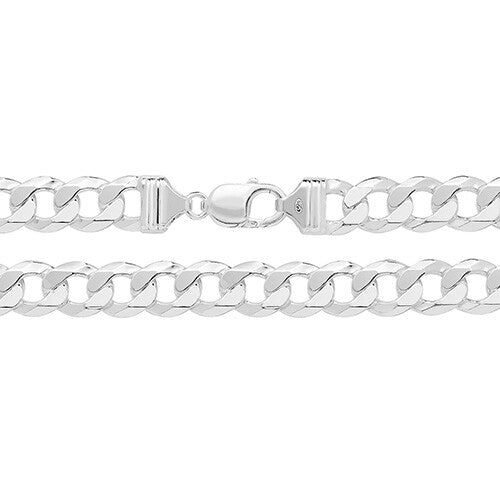 Men's Sterling Silver Bracelet Curb Link British Made 925 Hallmark 8" Weight 30g