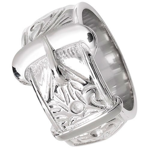 Sterling Silver Gents Buckle Ring 925 Hallmarked Size T - Z +3 British Made