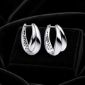 Sterling Silver Organic Hoop Earrings 925 Hallmarked British Made Brand New
