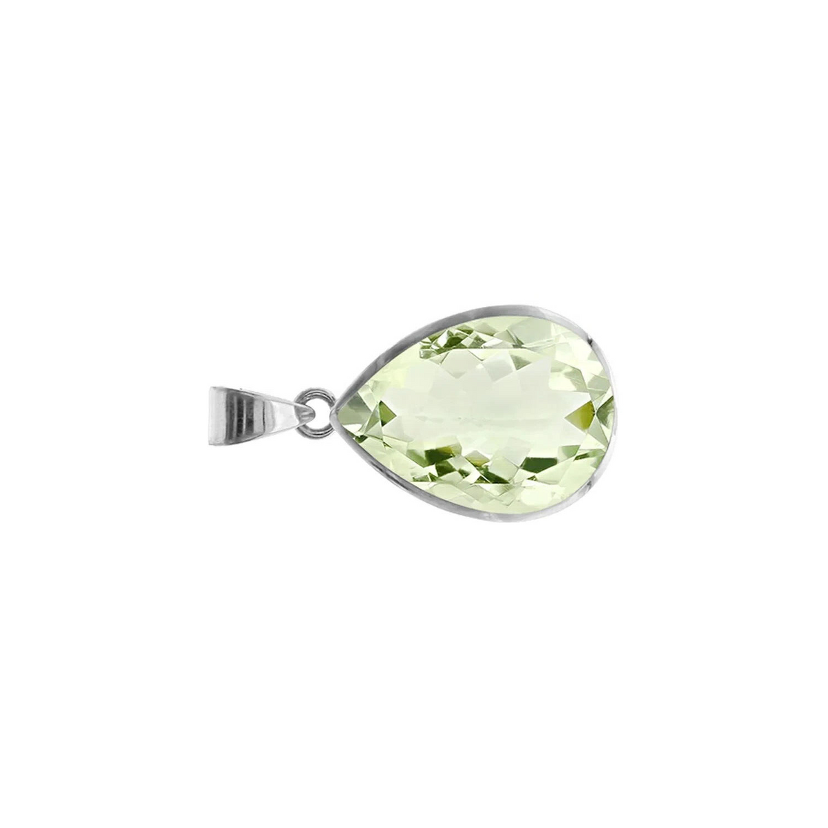 Teardrop Green Amethyst Pendant Sterling Silver 925 Hallmarked All Chain Lengths
