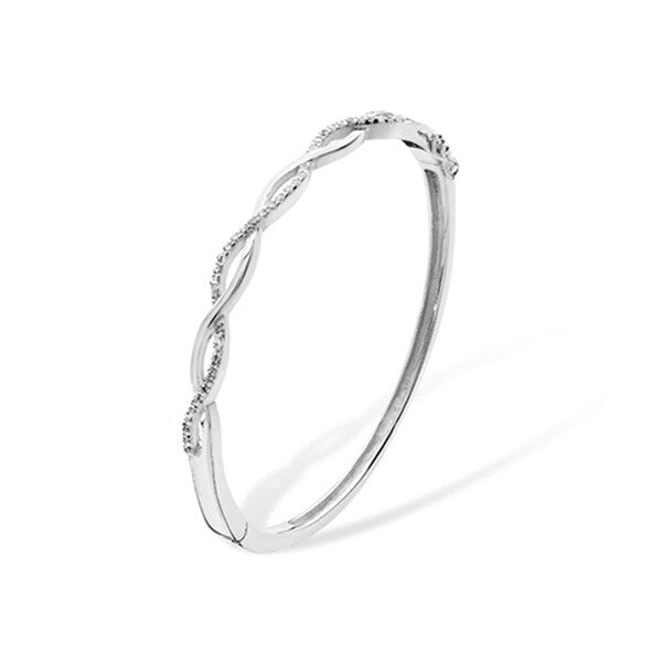 Sterling Silver Infinity Bangle Gemstone British Made Hallmarked Brand New 