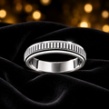 Ridged Spinner Ring Sterling Silver 925 Hallmarked British Made Size J - T