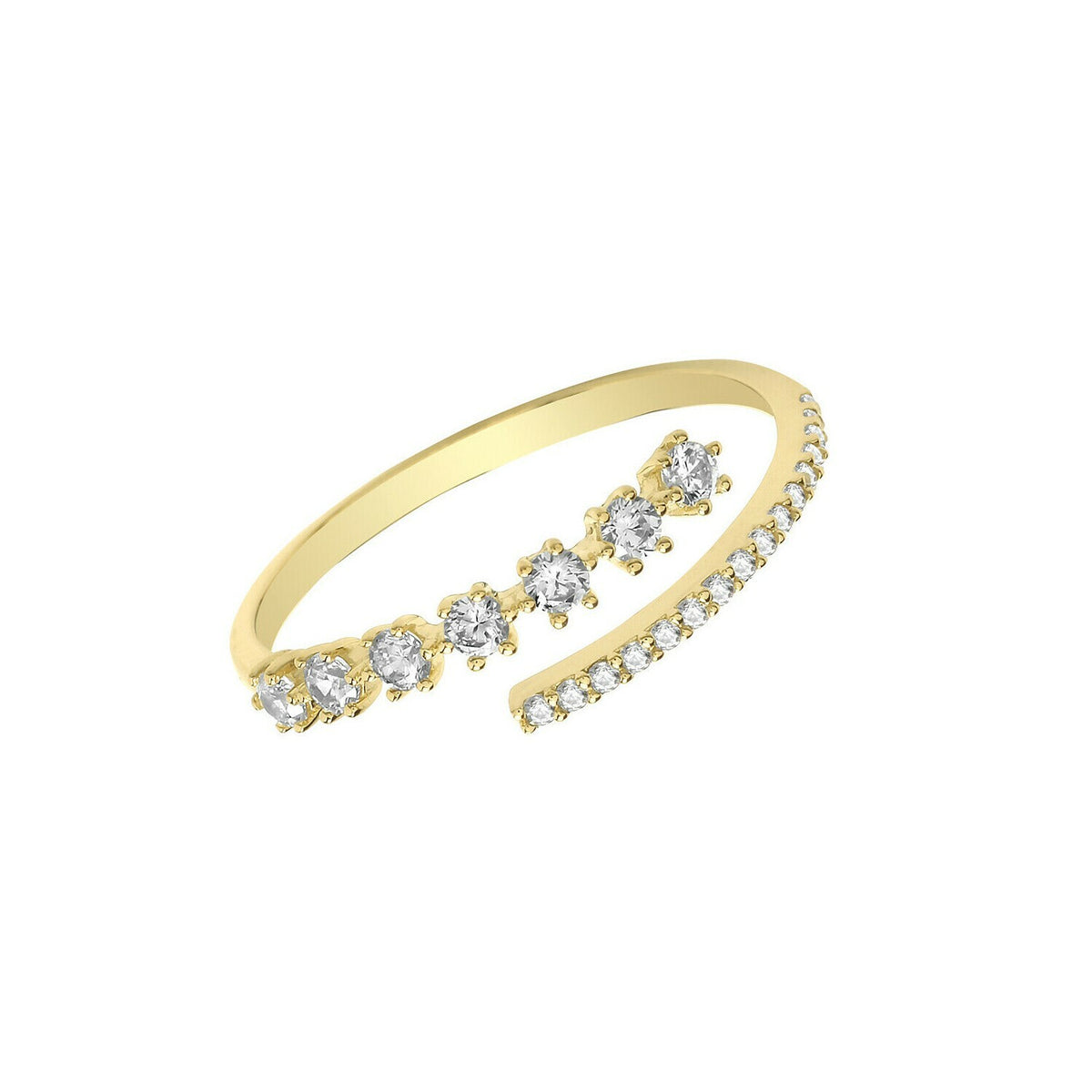 Wrap Ring 9ct Yellow Gold Channel Set Hallmarked Sizes J - S British Made