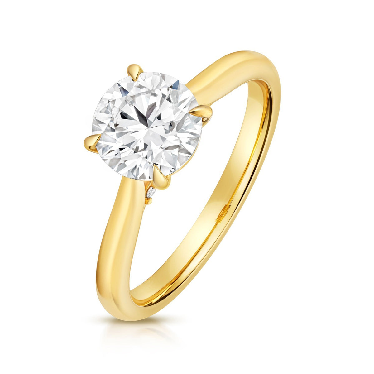 13 Lab-Grown Diamond Engagement Ring 18ct Yellow Gold Hallmarked Sizes J - Q