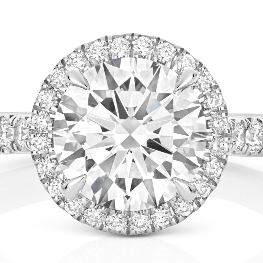 61 Lab-Created Diamond Engagement Ring 18ct White Gold Hallmarked Sizes J - Q