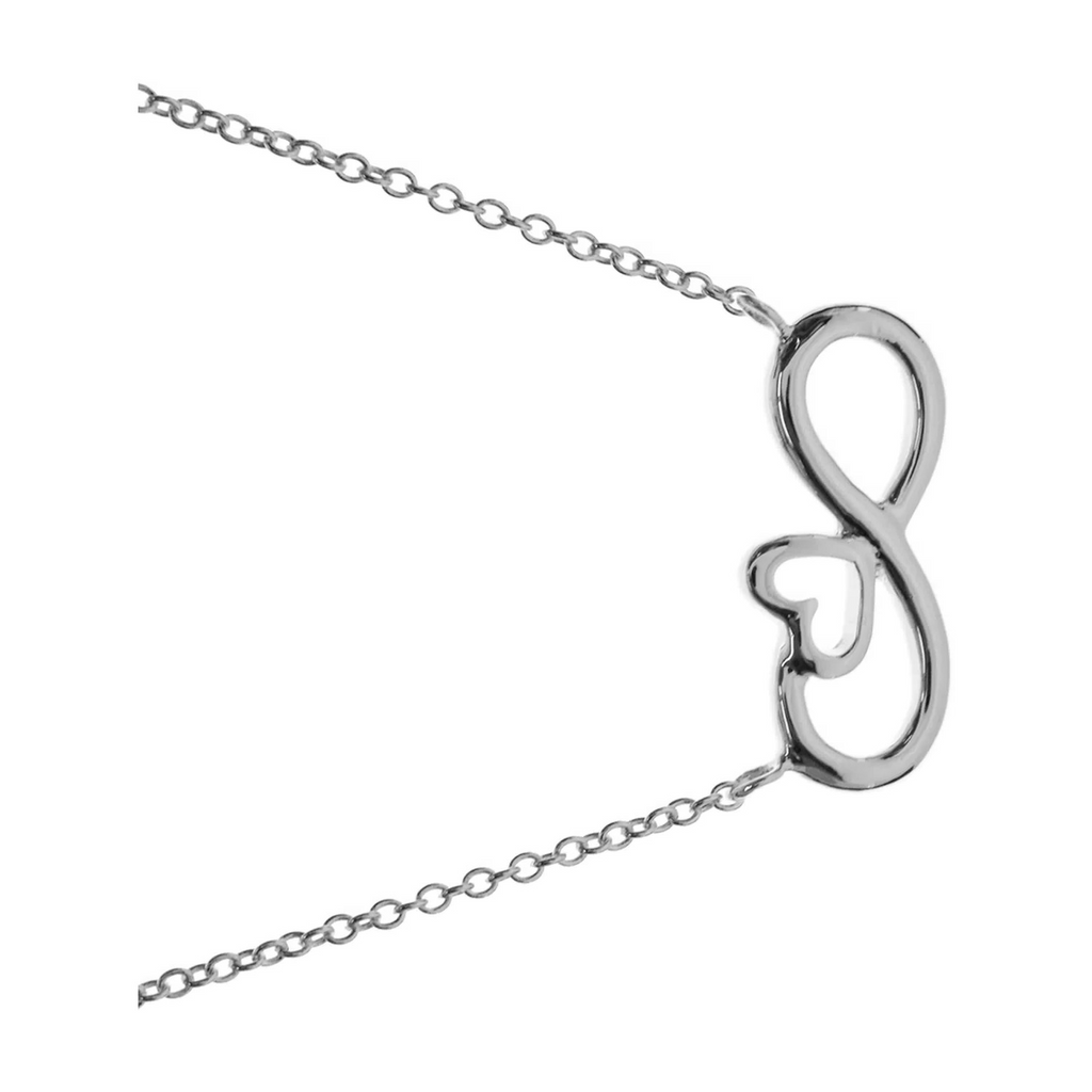 Infinity Heart Necklace Solid Sterling Silver 925 Hallmarked British Made