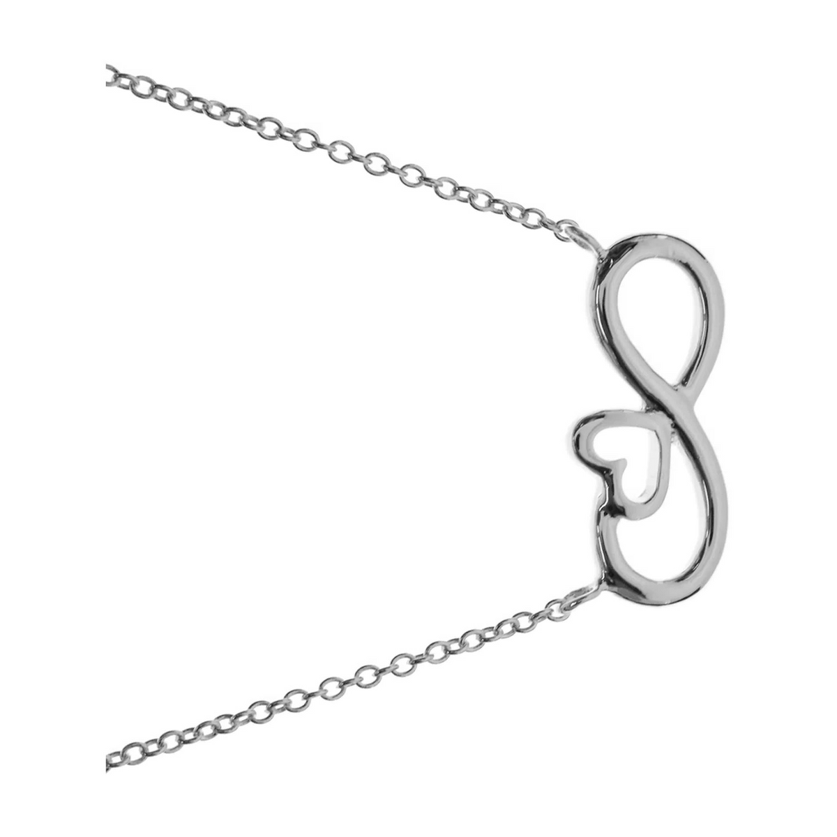 Infinity Heart Necklace Solid Sterling Silver 925 Hallmarked British Made