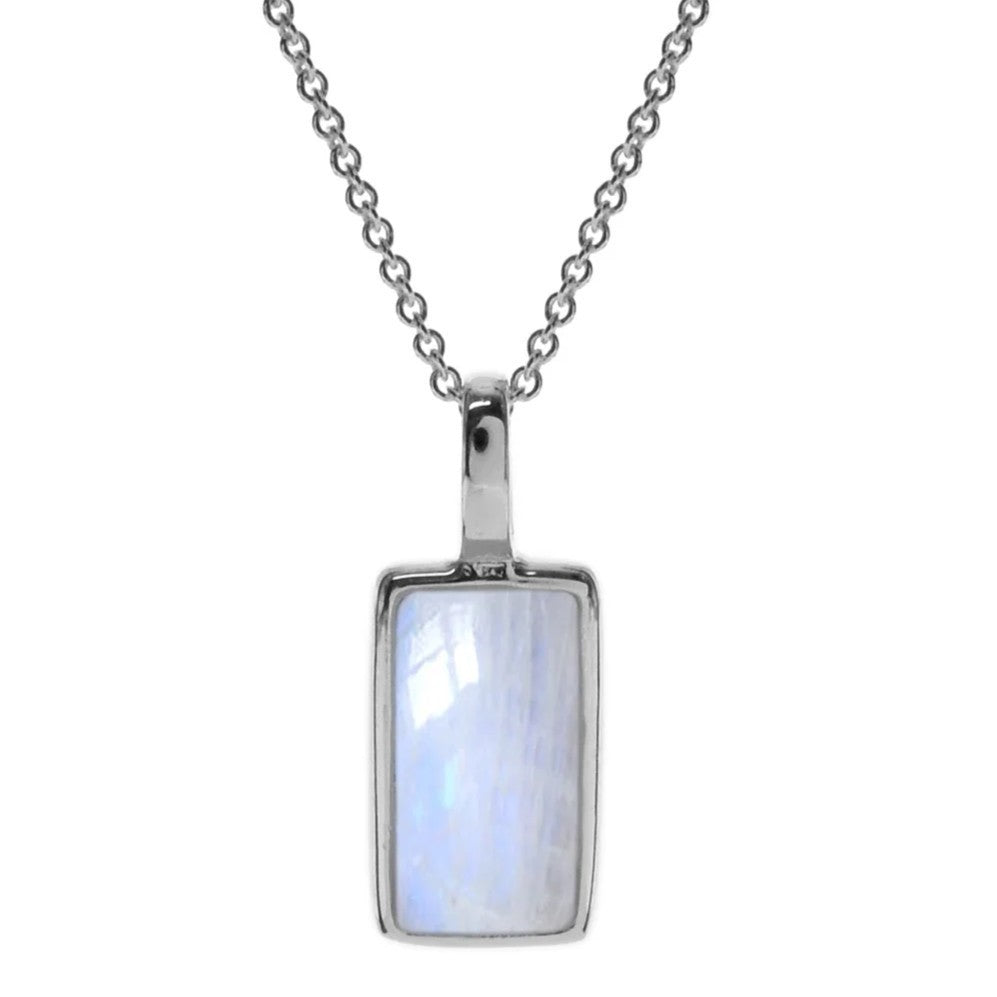 Natural Moonstone Necklace Solid Sterling Silver 925 Hallmarked British Made