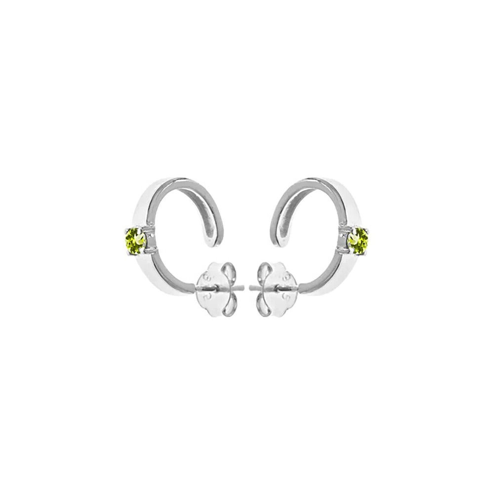 Peridot Huggie Hoop Earrings Sterling Silver 925 Hallmarked Brand New Boxed