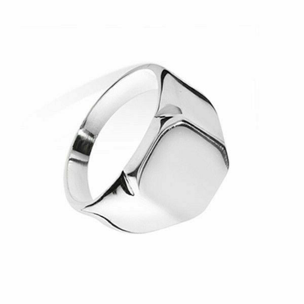 Men's Sterling Silver Signet Ring Engagement Gents 925 Hallmarked Sizes R - Z