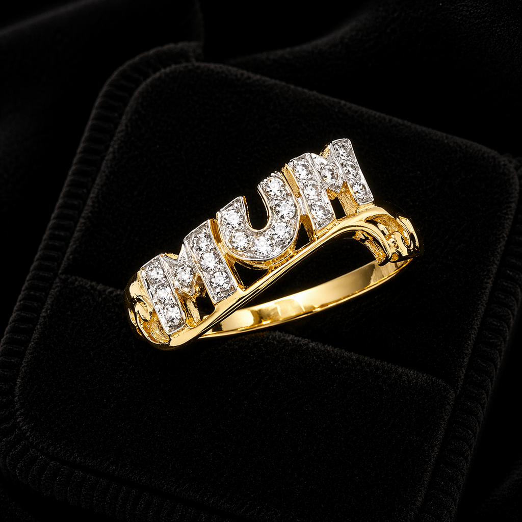 Mum Gemstone Ring 9ct Yellow Gold Hallmarked British Made Sizes M - S