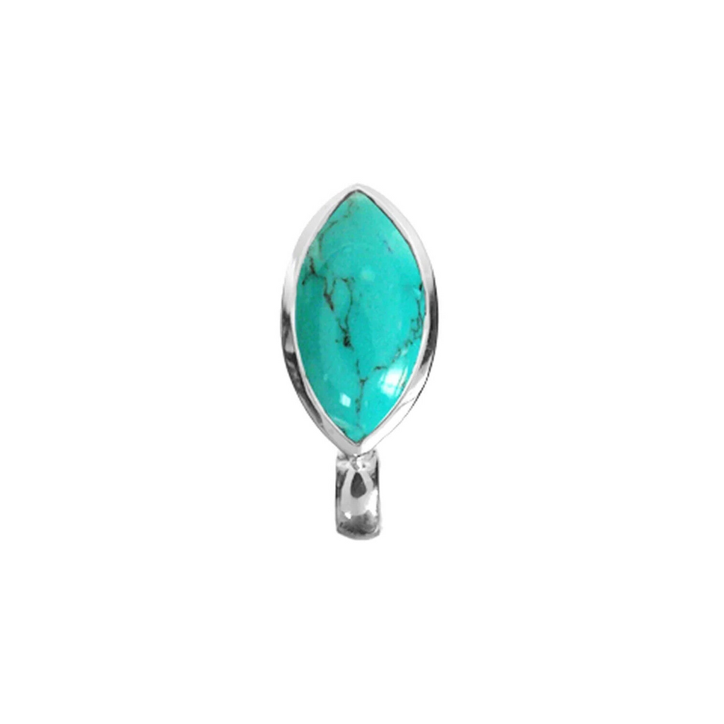 Marquise Turquoise Pendant Sterling Silver 925 Hallmarked All Chain Lengths