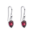 Amethyst Pear Drop Earrings Sterling Silver 925 Hallmark British Made Brand New