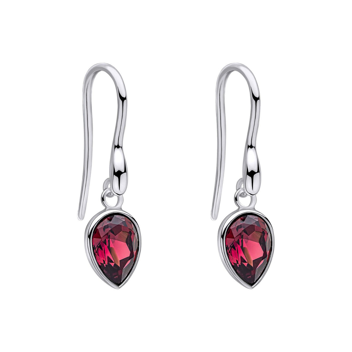 Amethyst Pear Drop Earrings Sterling Silver 925 Hallmark British Made Brand New