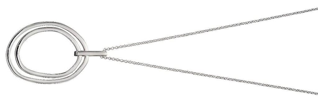 Organic Double Link Pendant Sterling Silver 925 Hallmarked All Chain Lengths