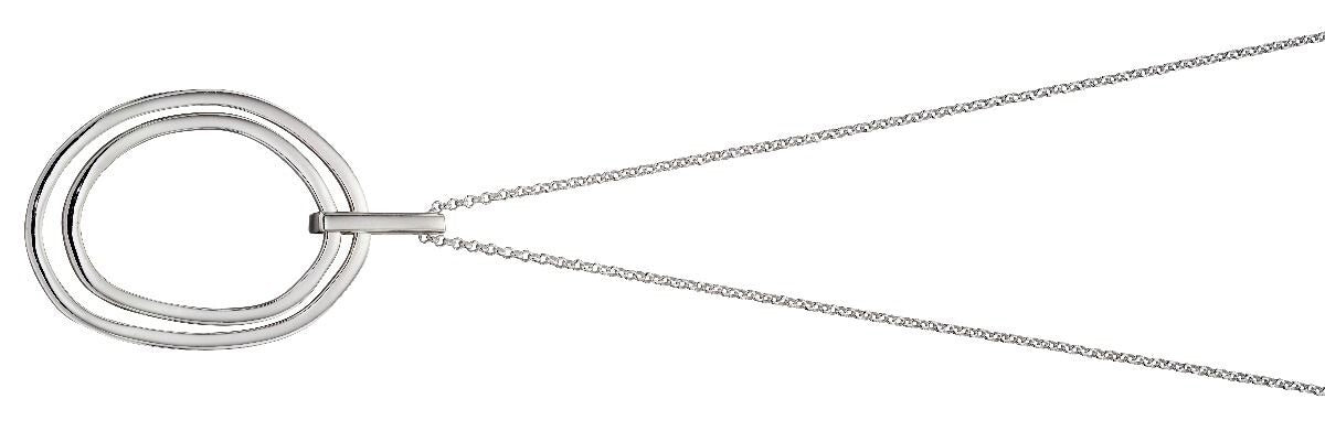 Organic Double Link Pendant Sterling Silver 925 Hallmarked All Chain Lengths