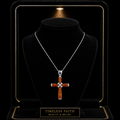 Amber Cross Sterling Silver 925 Hallmarked British Made All Chain Lengths