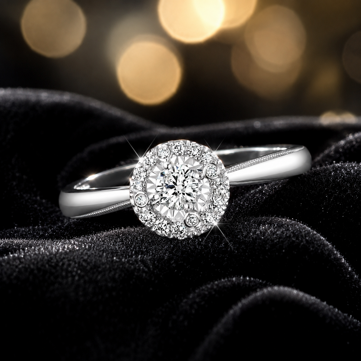 Natural Diamond Ring 9ct White Gold Fully Hallmarked Sizes J - Q