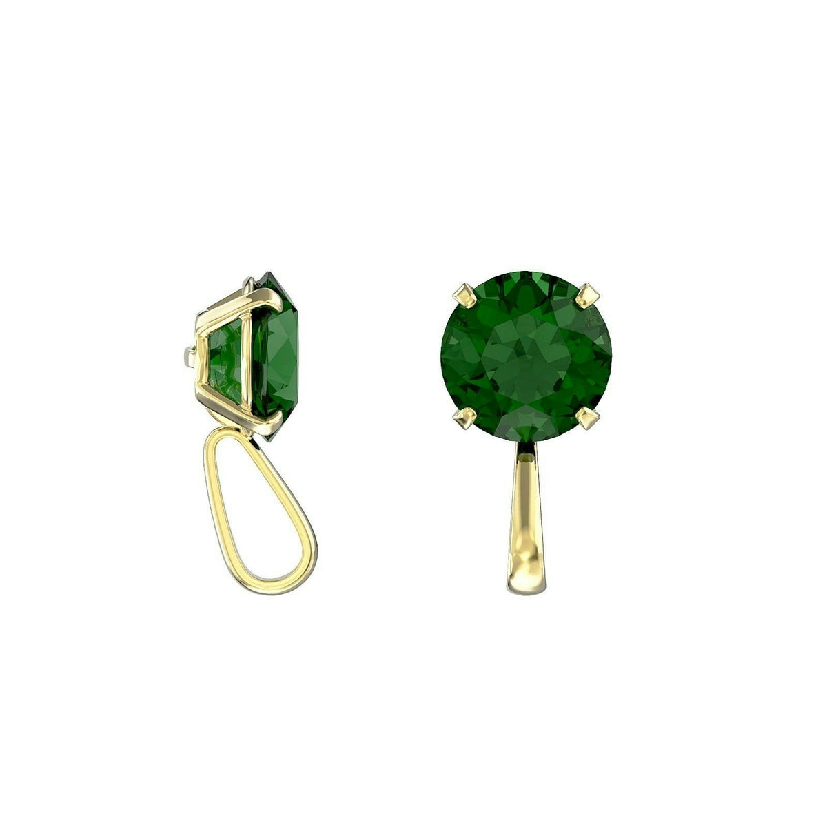 Yellow Gold Emerald Solitaire Pendant Hallmarked British Made All Chain Lengths