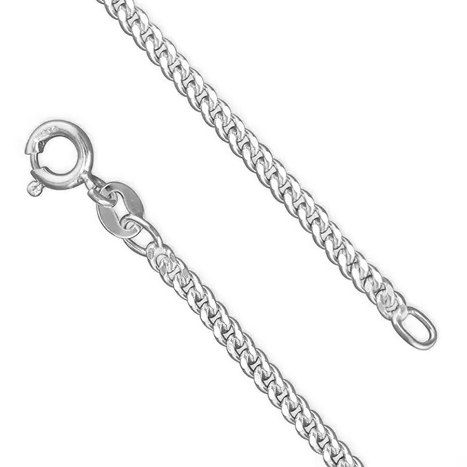 Gents DC Curb Chain Solid Sterling Silver 925 Hallmarked British Made