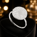 Ladies Ripple Textured Disc Ring 925 Hallmarked British Made Sizes K - S