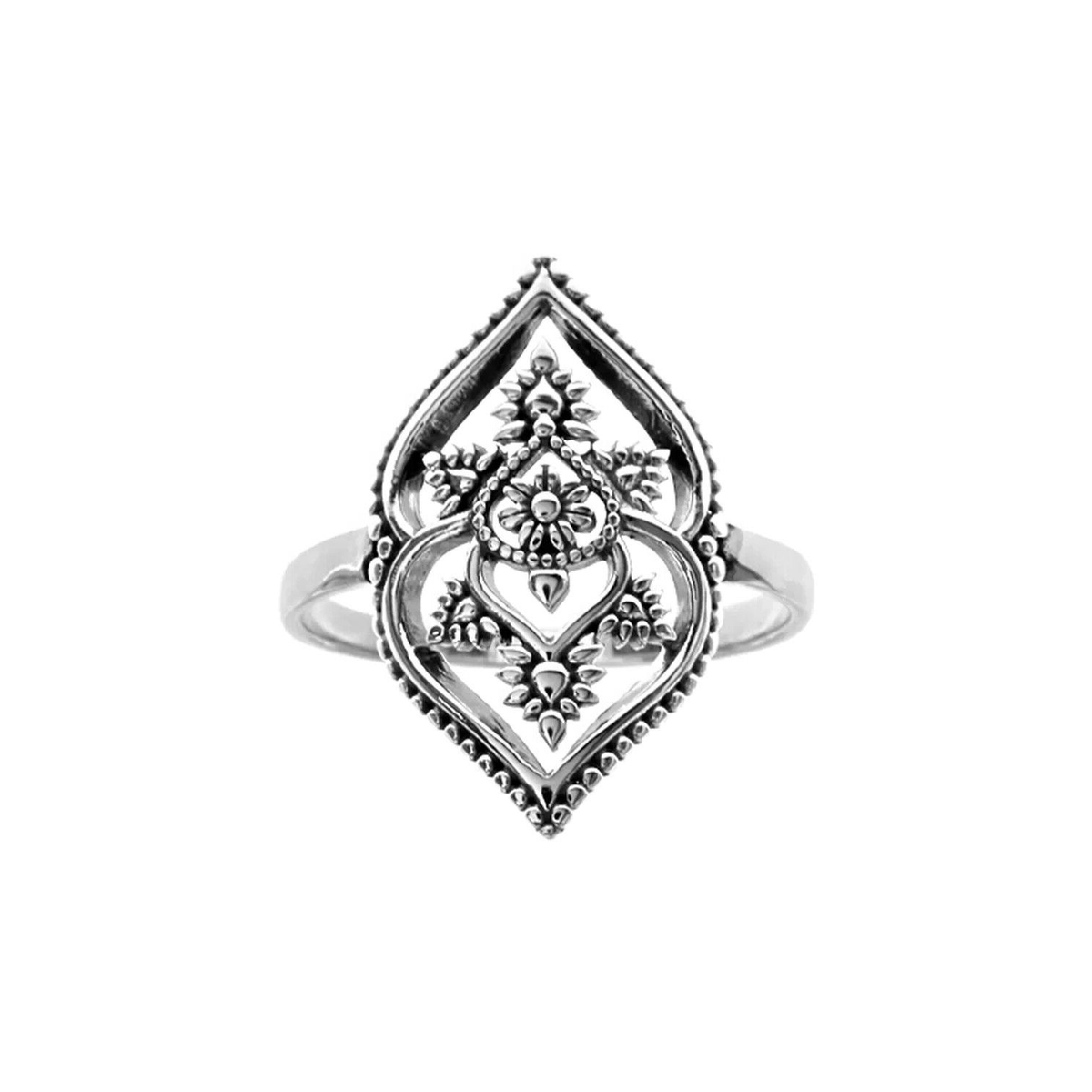 Vintage Flower Ring Sterling Silver 925 Hallmarked British Made Size J - T