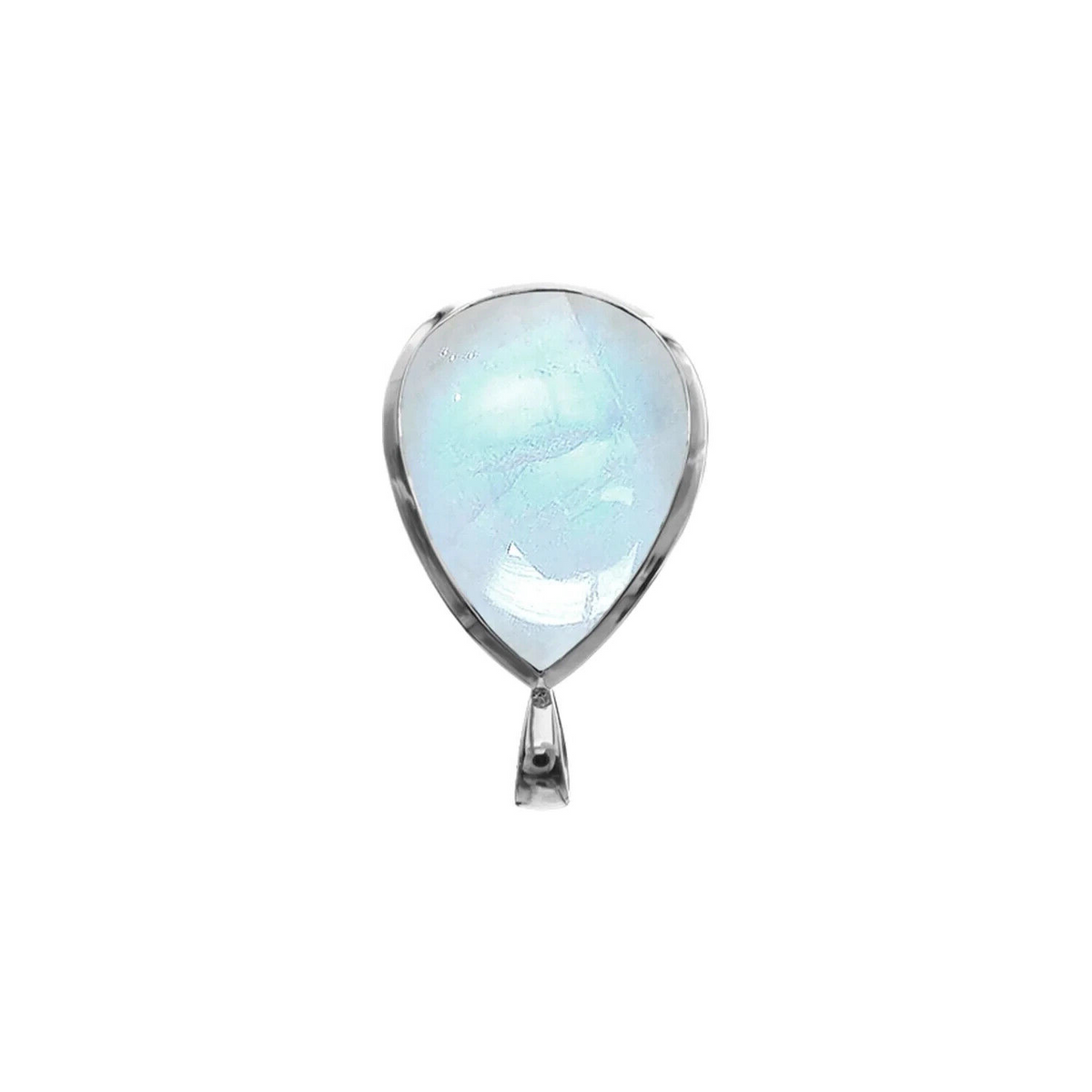 Natural Moonstone Teardrop Pendant Sterling Silver Hallmarked All Chain Lengths