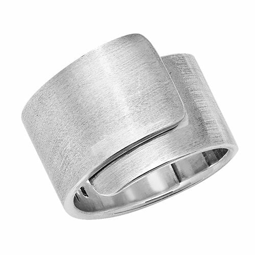 Sterling Silver Wrap Ring Satin Finish 925 Hallmarked Size M - S British Made