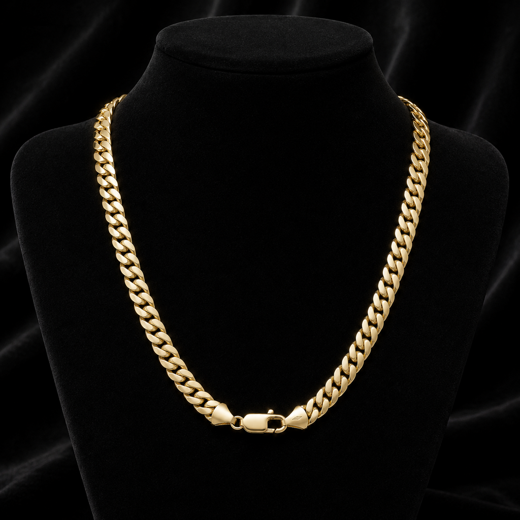 Yellow Gold Cuban Curb Chain British Made Fully Hallmarked 20" Weight 42 grams