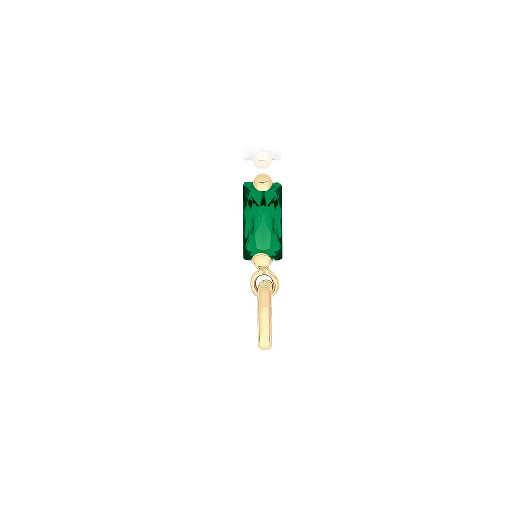 Baguette Natural Emerald 9ct Yellow Gold Pendant Hallmarked All Chain Lengths