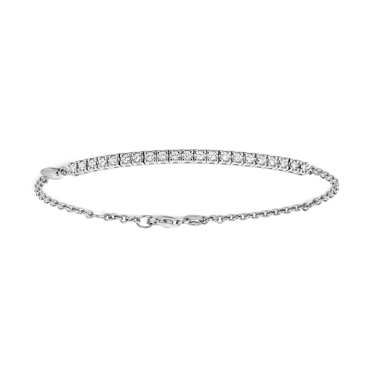 21 Natural Diamond 18ct White Gold Bracelet 375 Hallmarked British Made