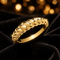 Gold Twist Ring 9ct Yellow Gold Hallmarked Sizes L - S British Made