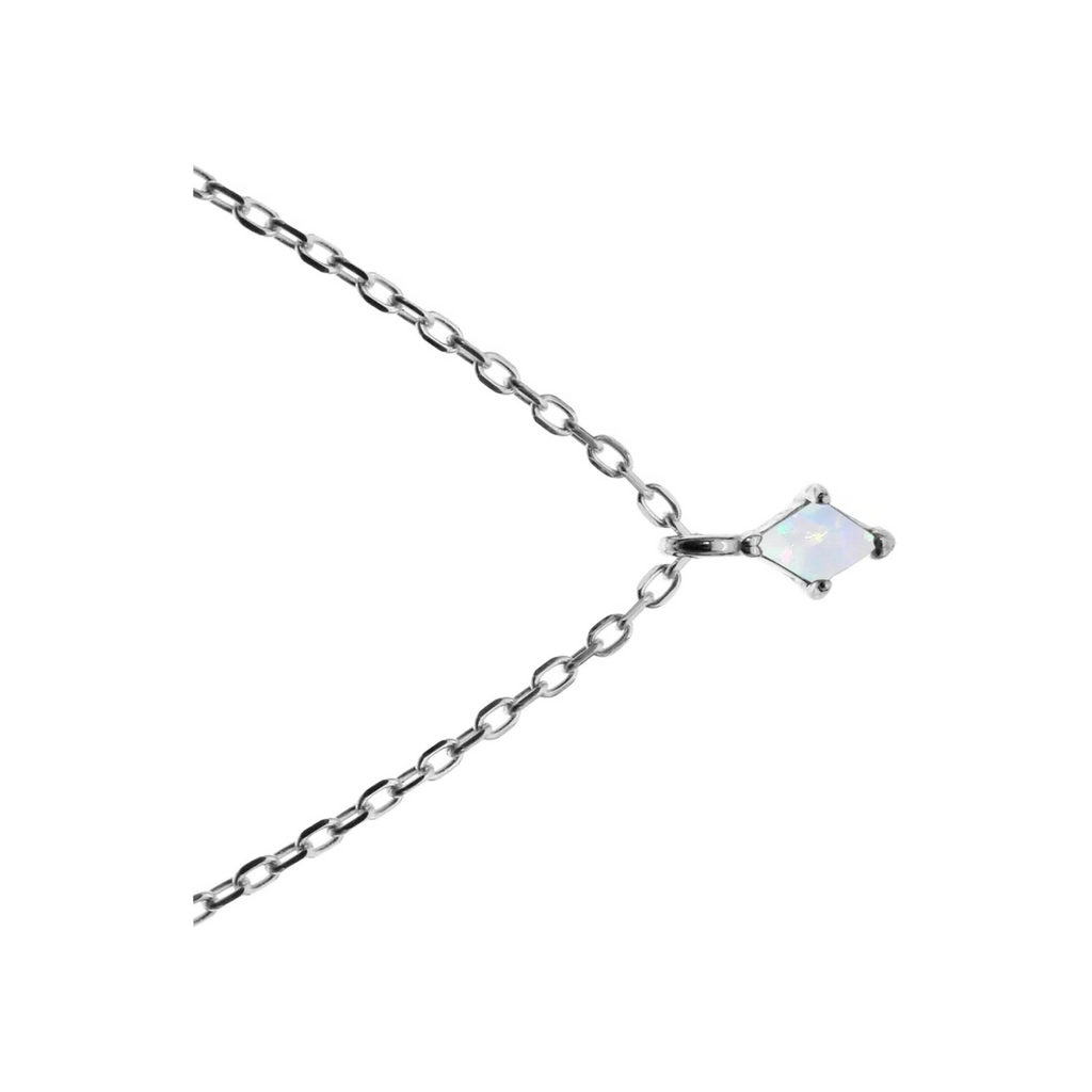 Natural Marquise Opal Necklace Solid Sterling Silver 925 Hallmarked British Made