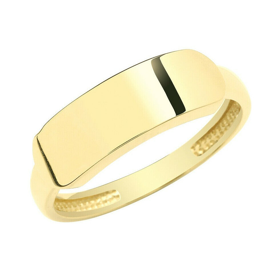 Ladies ID Signet Ring 9ct Yellow Gold 375 Hallmarked Sizes H - Q British Made