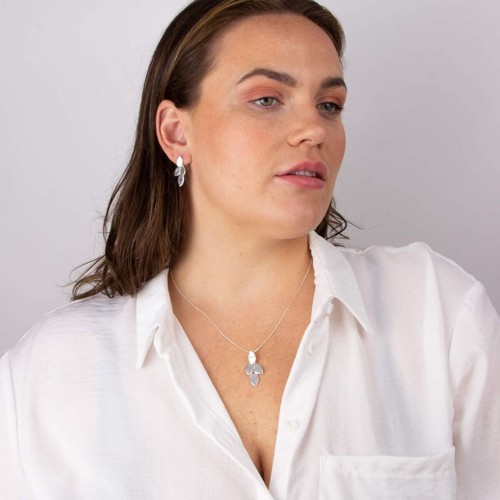 Flowing Petal Drop Earrings Steling Silver 925 Hallmarked Brand New Boxed