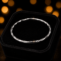 Twisted Hollow Slave Bangle Sterling Silver 925 Hallmark British Made Brand New