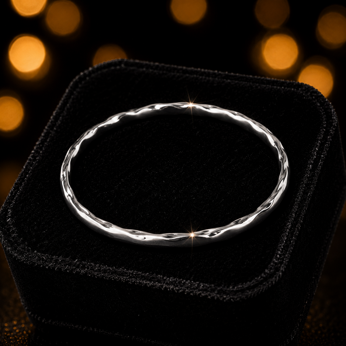 Twisted Hollow Slave Bangle Sterling Silver 925 Hallmark British Made Brand New
