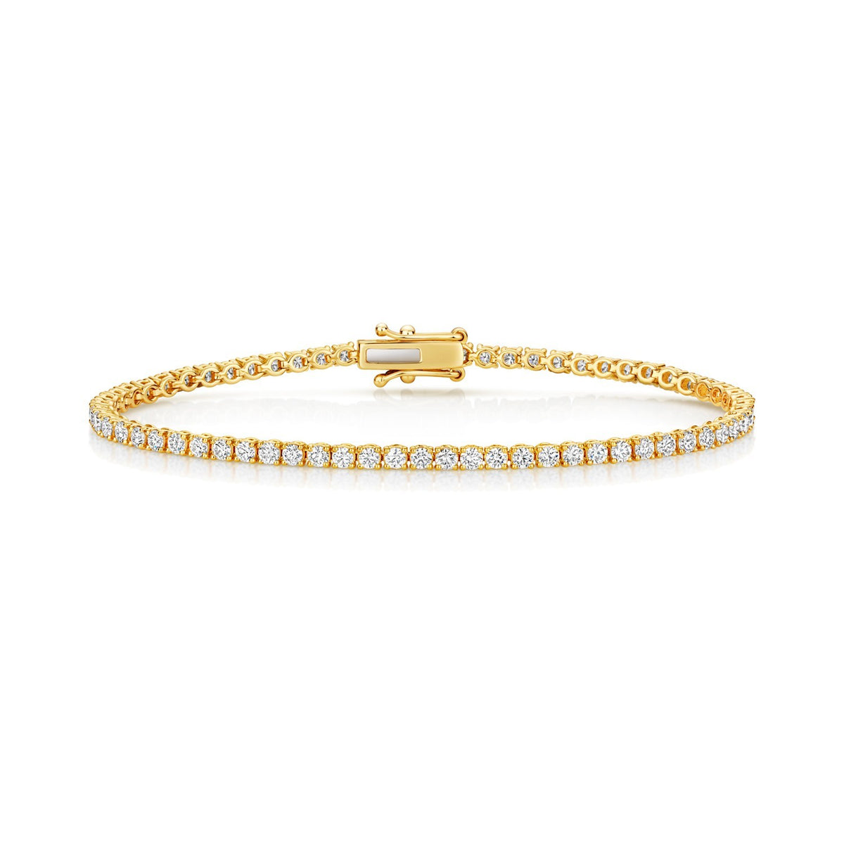 Lab Grown Diamond 18ct Yellow Gold Tennis Bracelet Hallmarked British Made
